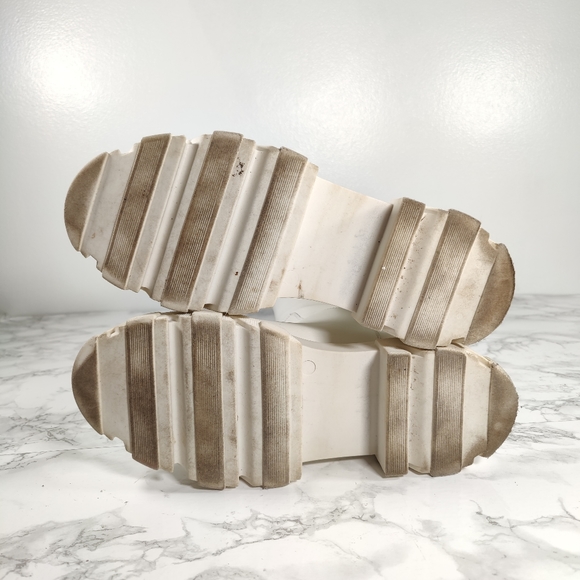 Gia X Pernille Tiesbaek White Leather Tubular Combat Boots Size 38.5 - Picture 11 of 14